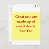 Carte Postale grande citation Lao Tzu (Devant / Derrière)