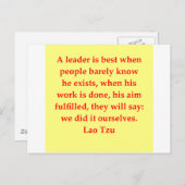 Carte Postale grande citation Lao Tzu (Devant / Derrière)