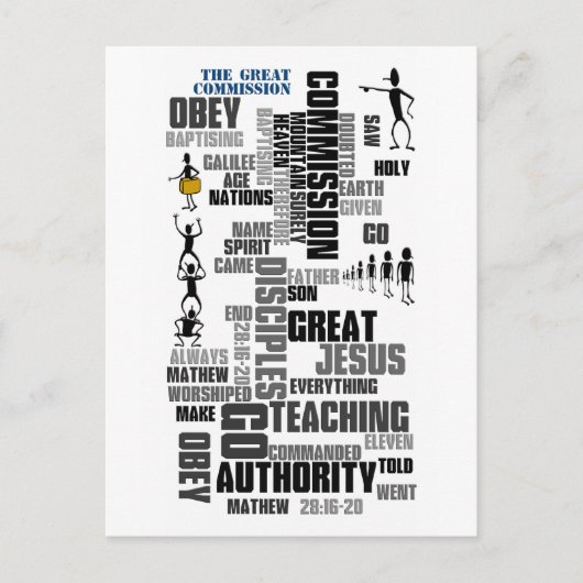 Carte Postale Grande Commission Mathew 28 (v1) (Devant)