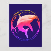 Carte Postale Grande conception graphique de requins blancs (Devant)