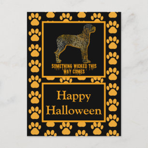 Carte Postale Grande Dane Chien Silhouette Joyeux Halloween
