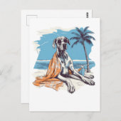 Carte Postale Grande Danse avec lunettes de soleil à la plage (Devant / Derrière)