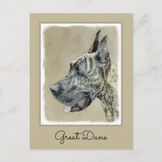 Carte Postale Grande Danse (Brindle) Peinture - Art Chien origin (Devant)
