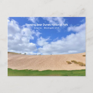 CARTE POSTALE GRANDE DUNE BLUE SKY/DORMIR BEAR DUNE NATIONAL PAR