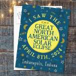 Carte Postale Grande Éclipse Solaire Nord-Américaine Avr 2024 Pe<br><div class="desc">Le 8 avril 2024, une éclipse solaire totale sera visible dans une grande partie des États-Unis, du Mexique et du Canada. Si vous prévoyez de célébrer cet événement passionnant avec une fête d'observation amusante, ces cartes postales souvenirs sont parfaites pour vous. Le texte dit : "J'ai vu la Grande Éclipse...</div>