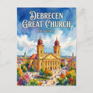 Carte Postale Grande Église réformée de Debrecen Hongrie