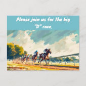 CARTE POSTALE GRANDE INVITATION DE COURSE "D" (Devant)