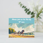 CARTE POSTALE GRANDE INVITATION DE COURSE "D" (Debout devant)