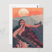Carte Postale Grande muraille de Chine (Devant / Derrière)