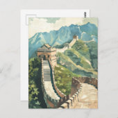 Carte Postale Grande muraille de Chine (Devant / Derrière)