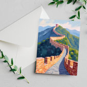 Carte Postale Grande Muraille de Chine peinture