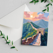 Carte Postale Grande Muraille de Chine | Peinture de voyage