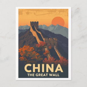Carte Postale Grande Muraille de Chine vintage