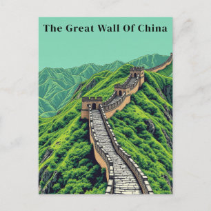 Carte Postale Grande Muraille de Chine Voyage Rétro Vintage