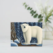 Carte Postale Grande Ours Blanc Du Nord (Debout devant)
