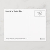 Carte Postale Grande Pyramide de Gizeh (Dos)