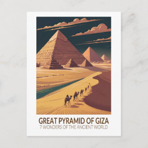 Carte Postale Grande Pyramide de Gizeh Sept Merveilles du Monde