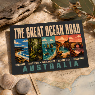 Carte Postale Grande Route Océanique Australie Monuments Illustr