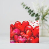 Carte Postale Grande Saint Valentin aux coeurs rouges (Debout devant)