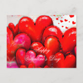 Carte Postale Grande Saint Valentin aux coeurs rouges (Devant)