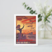 Carte Postale Grande semaine de l'aviation - Femme agitant l'aff (Debout devant)