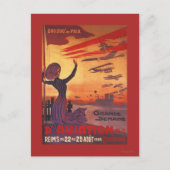 Carte Postale Grande semaine de l'aviation - Femme agitant l'aff (Devant)
