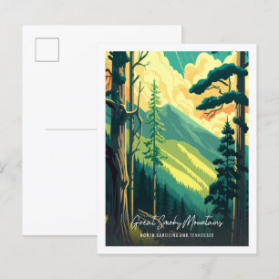 Carte Postale Grande Smoky Mountains illustration de voyage vint