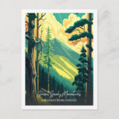 Carte Postale Grande Smoky Mountains illustration de voyage vint (Devant)