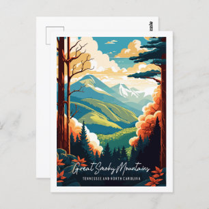 Carte Postale Grande Smoky Mountains illustration de voyage vint