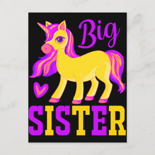 Carte Postale Grande soeur licorne magique