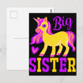 Carte Postale Grande soeur licorne magique (Devant / Derrière)