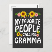 Carte Postale Grandma Cadeau Mes Favoris Appelez-Moi Gramma (Devant / Derrière)