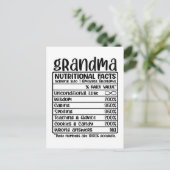 Carte Postale Grandma - Faits nutritionnels (Debout devant)