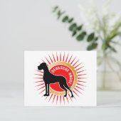 Carte Postale Grands Danois en noir, rouge, or (Debout devant)