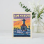 Carte Postale Grands Lacs | Lac Michigan (Debout devant)