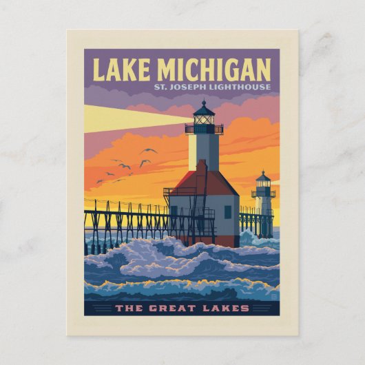 Carte Postale Grands Lacs | Lac Michigan (Devant)
