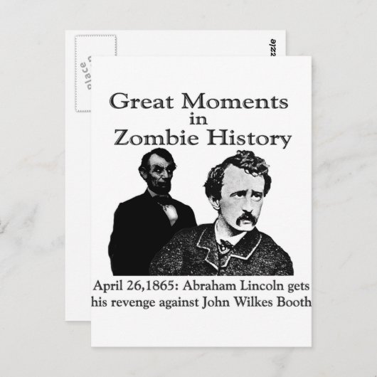 Carte Postale Grands moments dans l'histoire des zombies (Devant / Derrière)