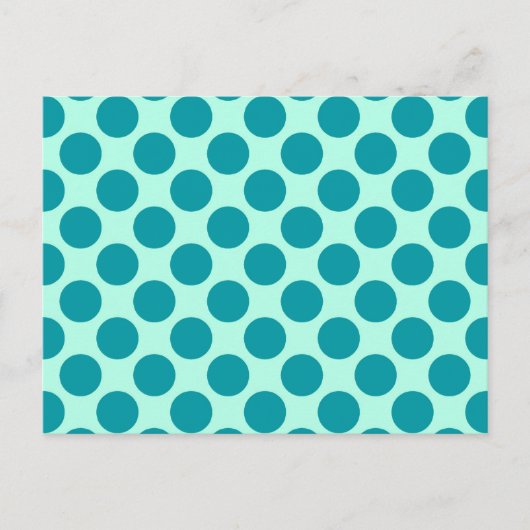 Carte Postale Grands points rétro - aqua et turquoise (Devant)