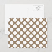 Carte Postale Grands points rétro - blanc et taupe (Devant / Derrière)