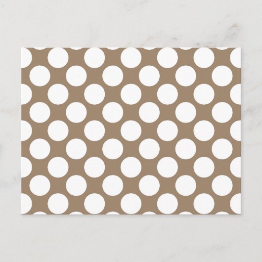 Carte Postale Grands points rétro - blanc et taupe (Devant)