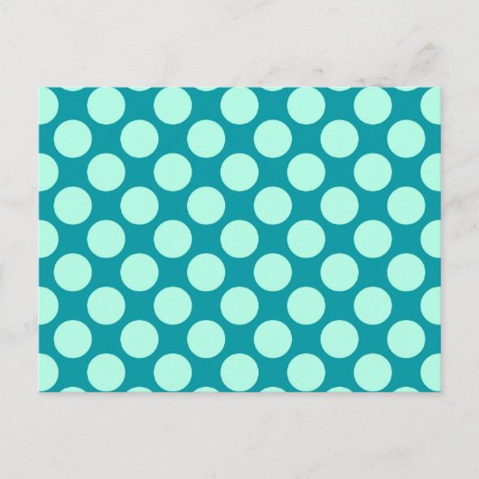 Carte Postale Grands points rétro - turquoise et aqua (Devant)