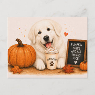Carte Postale Grands Pyrénées Cozy Pumpkin Spice Automne