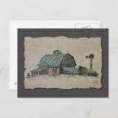 Carte Postale Grange à maïs et moulin à vent (Devant / Derrière)