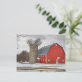 Carte Postale Grange de Campagne Rouge Rustique (Debout devant)