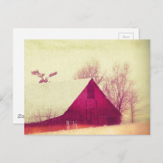 Carte Postale Grange d'hiver (Devant / Derrière)