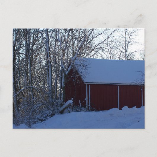 Carte Postale grange en hiver (Devant)