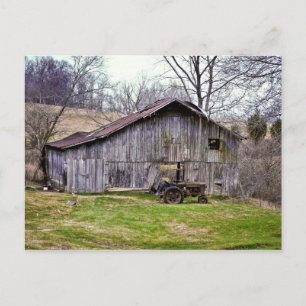 Carte Postale Grange et tracteur