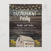 Carte Postale Grange Rustique Fleurs de Soleil Bois Lumières Fêt (Devant)