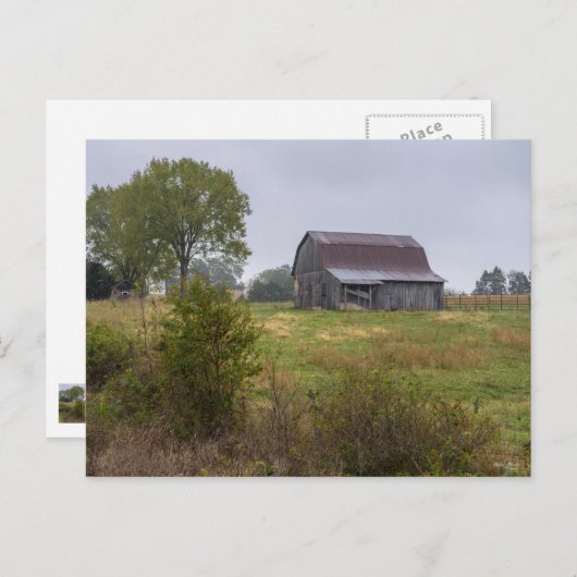 Carte Postale Grange Sur Une Colline (Devant / Derrière)
