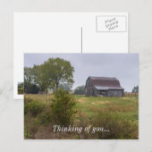 Carte Postale Grange Sur Une Colline (Devant / Derrière)